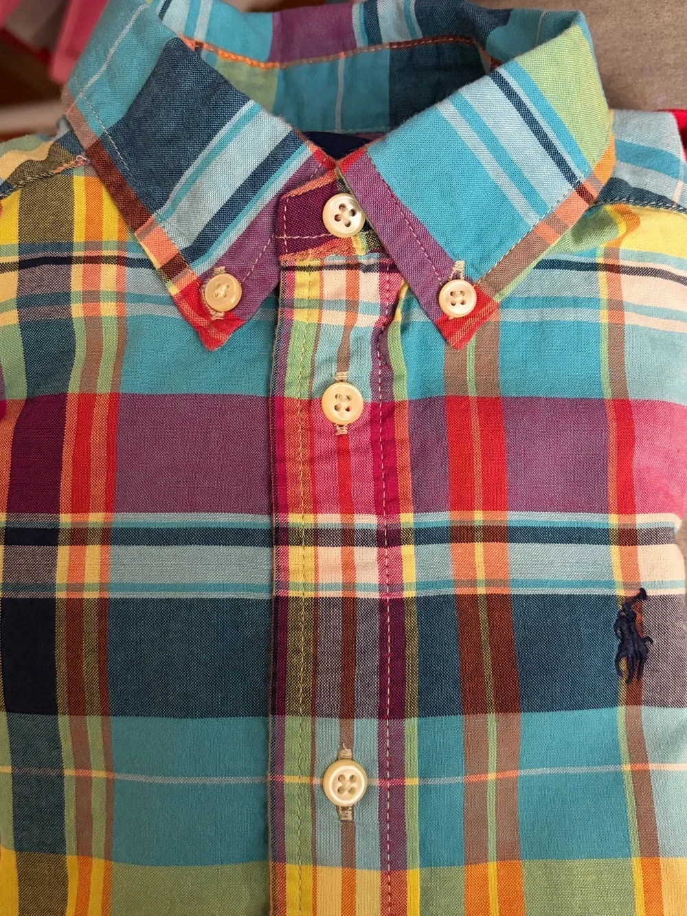 Ralph Lauren Beautiful Long-Sleeve Colorful Plaid Button-Down Shirt Size 3/3T